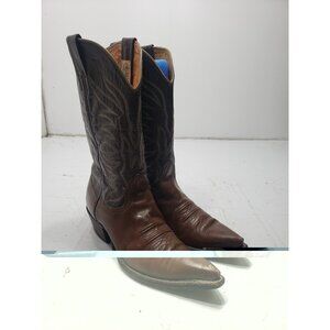 Vintage Nocona D4001 Men’s Brown Two-Tone Leather Western Cowboy Boots Size 9.5D